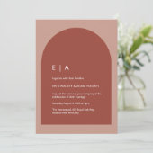 Minimale Terracotta & Blush Modern Arch Wedding Kaart (Staand voorkant)
