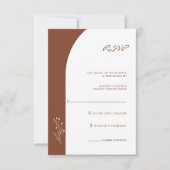 Minimale Terracotta Bohemian Wedding RSVP-kaart Kaart (Voorkant)