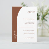 Minimale Terracotta Bohemian Wedding RSVP-kaart Kaart (Staand voorkant)