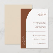 Minimale Terracotta Bohemian Wedding RSVP-kaart Kaart (Voorkant / Achterkant)