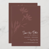 Minimale terracotta Boho Botanical Script Wedding Save The Date (Voorkant / Achterkant)