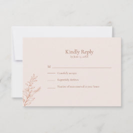 Minimale Terracotta Botanische RSVP Kaart