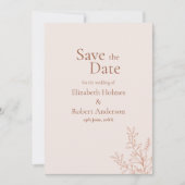 Minimale Terracotta Botanische Save the Date Kaart (Voorkant)