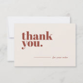 Minimale terracotta Business Stationery Customer Bedankkaart (Voorkant)