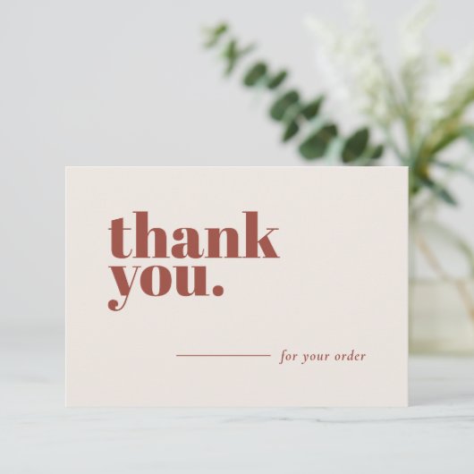 Minimale terracotta Business Stationery Customer Bedankkaart (Staand voorkant)