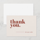 Minimale terracotta Business Stationery Customer Bedankkaart (Voorkant / Achterkant)