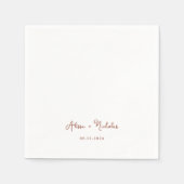 Minimale Terracotta Calligrafie Script bruiloft Servet (Voorkant)