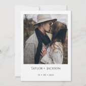 Minimale terracotta Calligraphy Engagement Party Kaart (Achterkant)