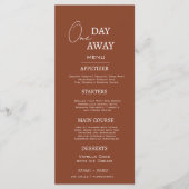 Minimale terracotta een dag weg repetitie diner menu (Voorkant)