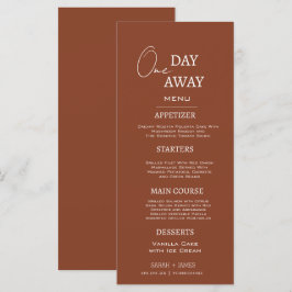 Minimale terracotta een dag weg repetitie diner menu