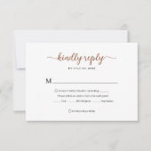 Minimale Terracotta Floral Monogram Bruiloft RSVP Kaartje (Voorkant)