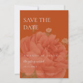 Minimale terracotta Floral Wedding Save the Date (Voorkant)