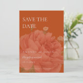 Minimale terracotta Floral Wedding Save the Date (Staand voorkant)