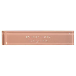 Minimale Terracotta Gradiënt Make-up Artiest Busin Naambordje