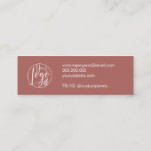 Minimale terracotta juwelen mini visitekaartje (Achterkant)