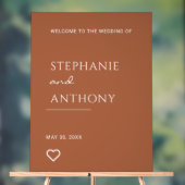 Minimale terracotta met heart Modern Wedding Acryl Bord (Neutraal)