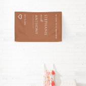 Minimale terracotta met heart Modern Wedding Spandoek (Insitu)