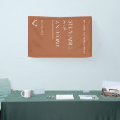 Minimale terracotta met heart Modern Wedding Spandoek (Beurs)