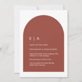 Minimale terracotta moderne boog bruiloft uitnodig kaart (Voorkant)
