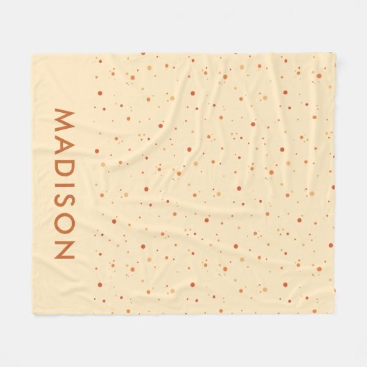 Minimale Terracotta Polka Dot Patroon Aangepaste n Fleece Deken (Voorkant (Horizontaal))