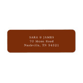 Minimale terracotta retour adres label (Voorkant)