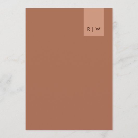 MINIMALE TERRACOTTA ROEST ORANJE TYPOGRAFIE MENU (Achterkant)