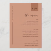 MINIMALE TERRACOTTA ROEST ORANJE TYPOGRAFIE MENU (Voorkant)