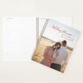 Minimale Terracotta Script Foto Bruiloft Planner (Display)