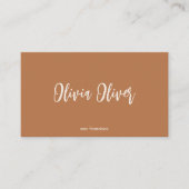 Minimale Terracotta Script Kalligrafie Boho Modern Visitekaartje (Voorkant)
