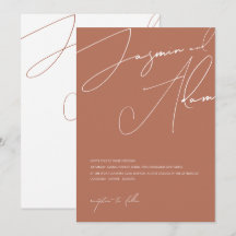 Minimale Terracotta Script Typografie Trouwen