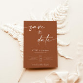 Minimale Terracotta sparen de Datum | Modern Boho Kaart