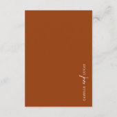 Minimale Terracotta Wedding Enclosure Card Informatiekaartje (Achterkant)