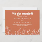 Minimale Terracotta Wildbloem Elopement Aankondiging (Voorkant)