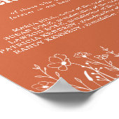 Minimale Terracotta Wilde Bloem Ter Herinnering Aa Poster (Hoek)