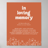 Minimale Terracotta Wilde Bloem Ter Herinnering Aa Poster (Voorkant)
