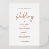 Minimale terracottasweddenschap folie uitnodiging (Voorkant)