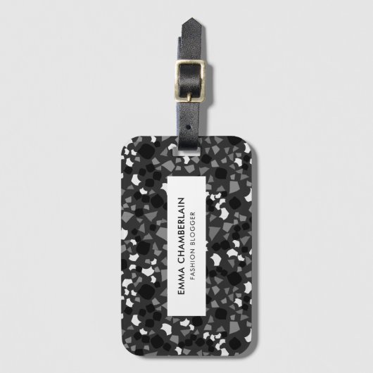 Minimale Terrazzo Print Modern Custom Bagagelabel (Voorkant (verticaal))