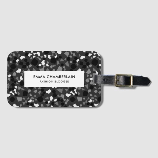 Minimale Terrazzo Print Modern Custom Bagagelabel (Voorkant (horizontaal))