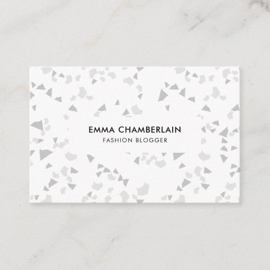Minimale Terrazzo Print Modern Custom Business Visitekaartje (Voorkant)