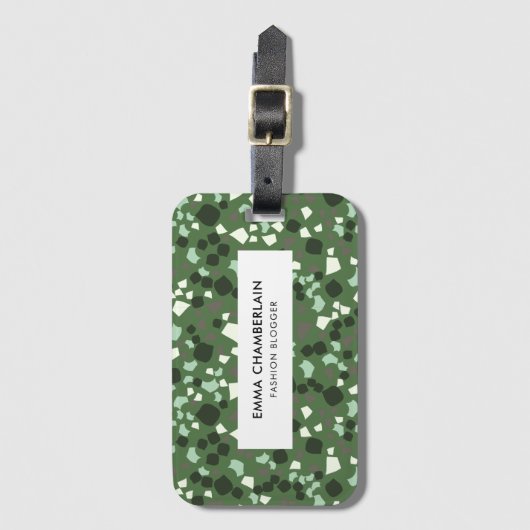 Minimale Terrazzo Print Modern Custom Luggable Ta Bagagelabel (Voorkant (verticaal))