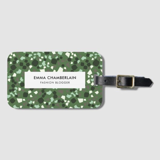 Minimale Terrazzo Print Modern Custom Luggable Ta Bagagelabel (Voorkant (horizontaal))