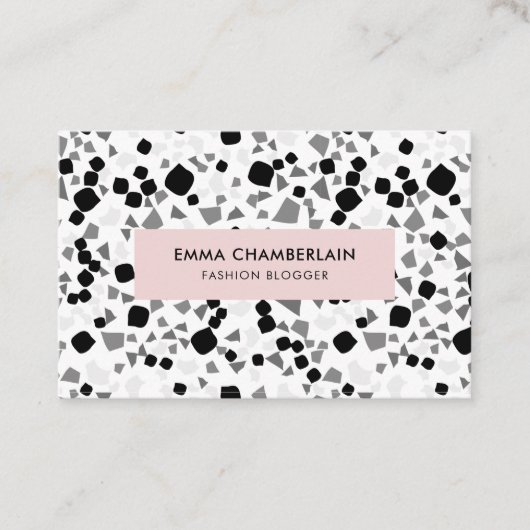 Minimale Terrazzo Print Modern Custom Visitekaartje (Voorkant)