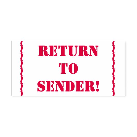 Minimale 'TERUGKEER NAAR VERZENDER' Rubber Stempel (Design)