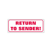 Minimale 'TERUGKEER NAAR VERZENDER' Rubber Stempel (Design)