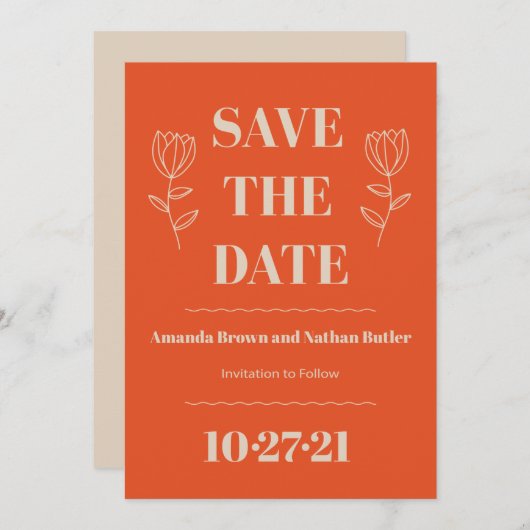 Minimale terugverwijzing Aangepast Opslaan Datumka Kaart (Voorkant / Achterkant)