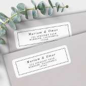 Minimale terugzendadres voor zwart-wit huwelijk etiket