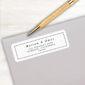 Minimale terugzendadres voor zwart-wit huwelijk etiket