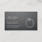 Minimale textuur Grijs Witte Appel Leraar Visitekaartje (Voorkant)