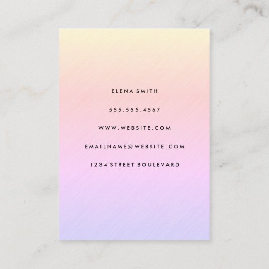 Minimale textuur met stijl visitekaartje (Achterkant)