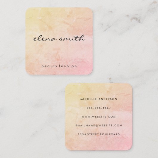 Minimale textuur vierkante visitekaartje (Voorkant / Achterkant)